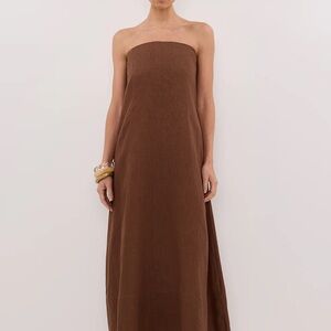 NWT - Linen Strapless Midi Dress (Dissh)